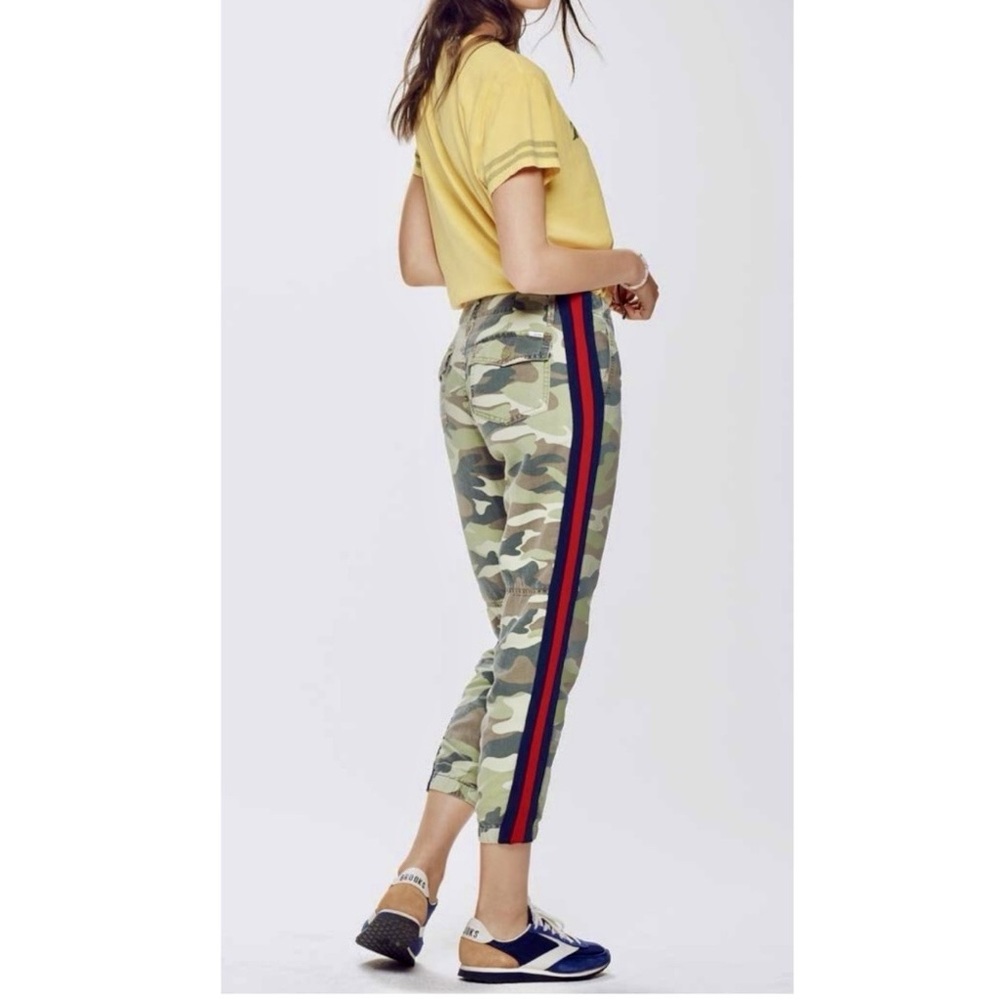Mother Linen Blend Camo Stripe Joggers - Picture 2 of 16
